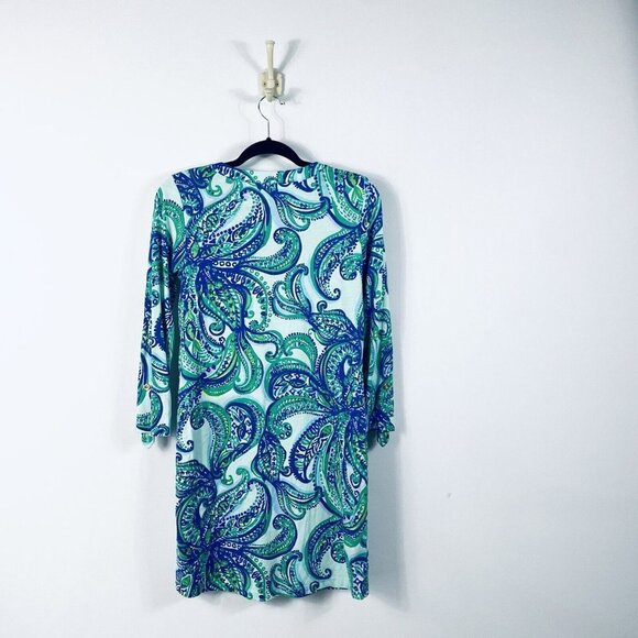 Lilly Pulitzer XS Rossmore T-Shirt Dress Keep It Current Poolside Blue 12326. - Picture 7 of 8